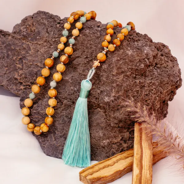 Palo Santo Malakette - Einklang  | mit Amazonit und Schidkröte