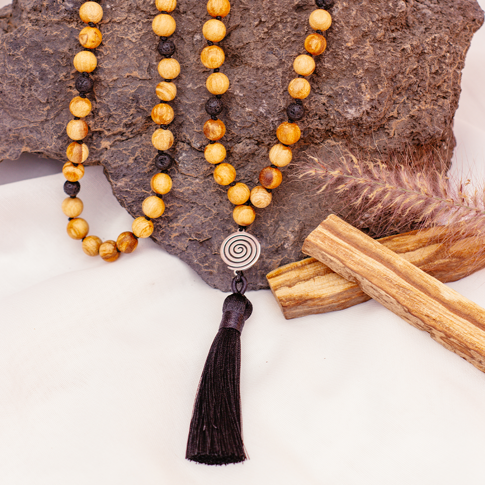 Palo Santo Malakette – Urkraft | mit Lava und Spirale – Bild 2