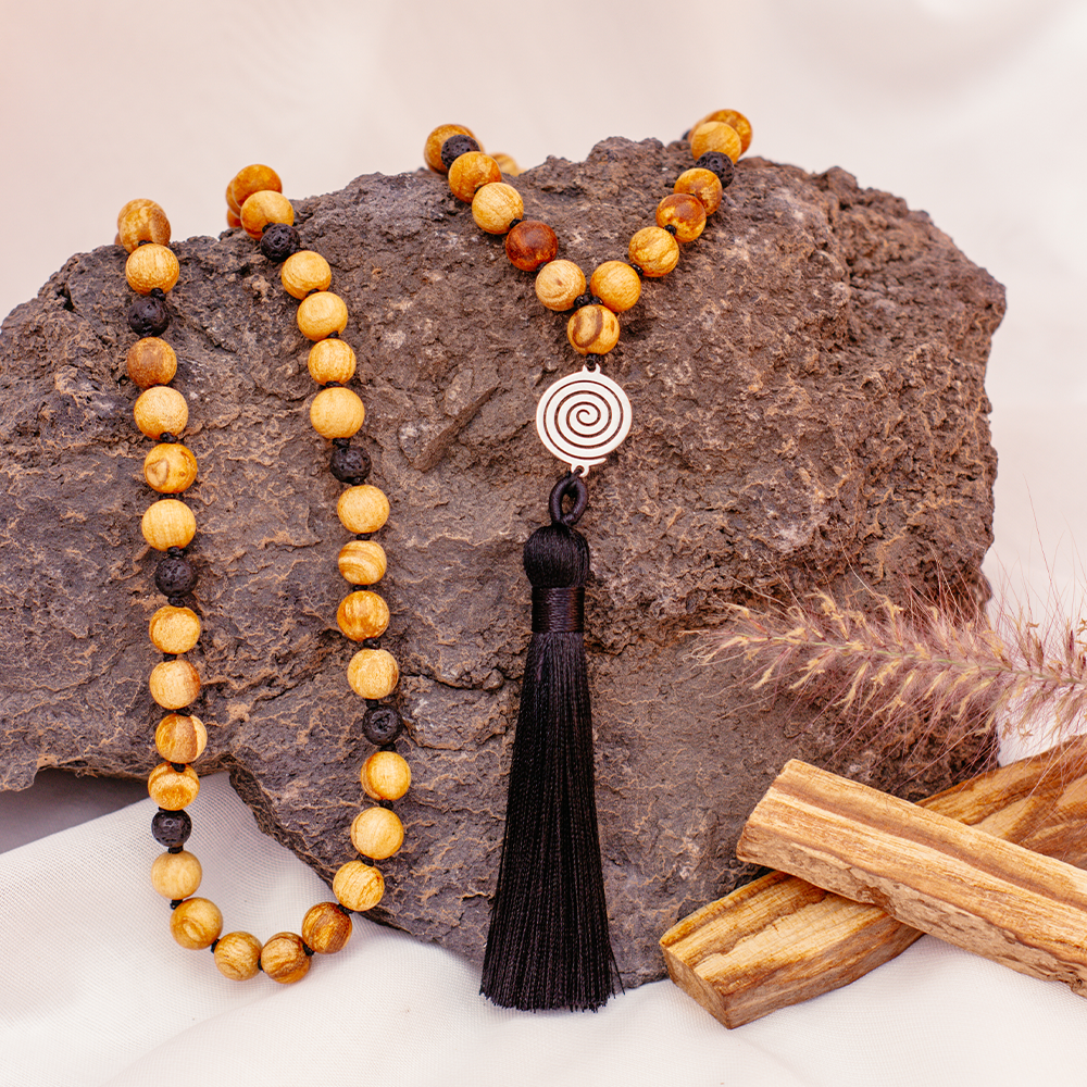 Palo Santo Malakette – Urkraft | mit Lava und Spirale – Bild 3