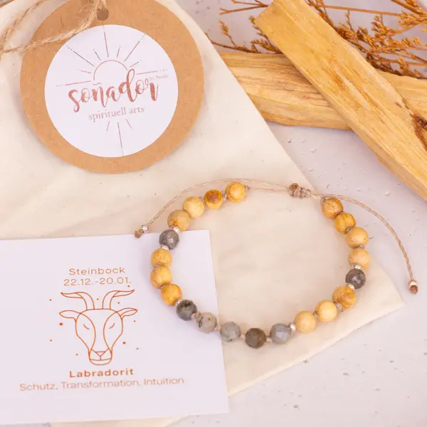 Palo Santo Sternzeichen Armband - Steinbock | Labradorit