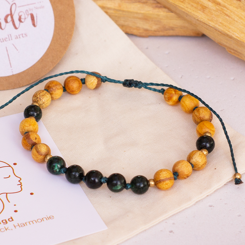 Palo Santo Sternzeichen Armband - Zwillinge | Smaragd – Bild 2