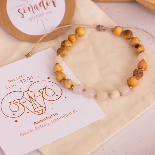 Palo Santo Sternzeichen Armband - Widder | Aventurin