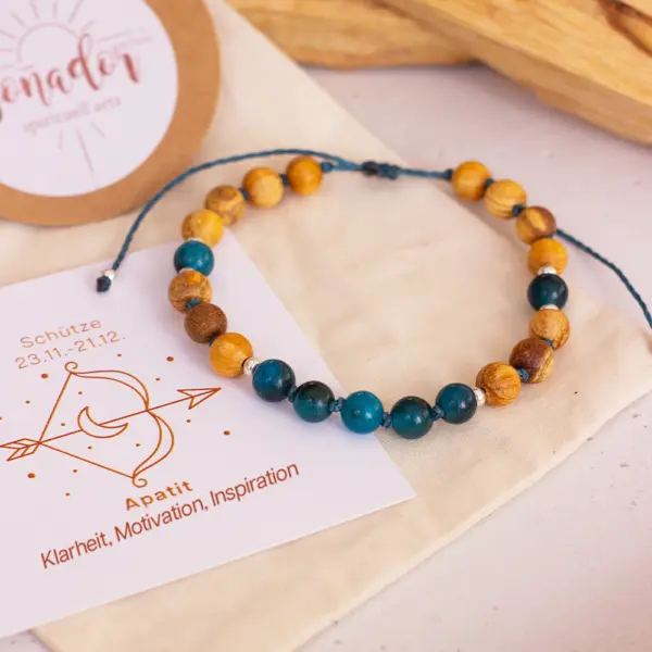Palo Santo Sternzeichen Armband - Schütze | Apatit