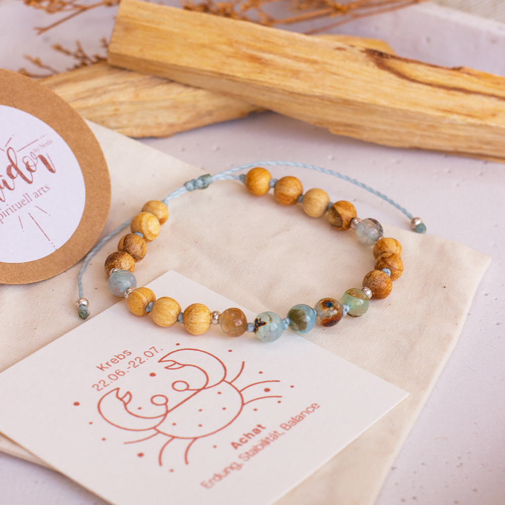 Palo Santo Sternzeichen Armband - Krebs | Achat – Bild 3