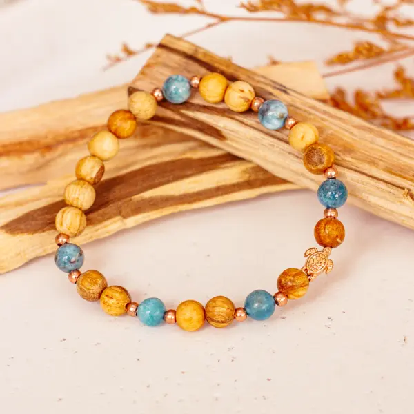 Palo Santo Armband - Apatit | Schildkröte