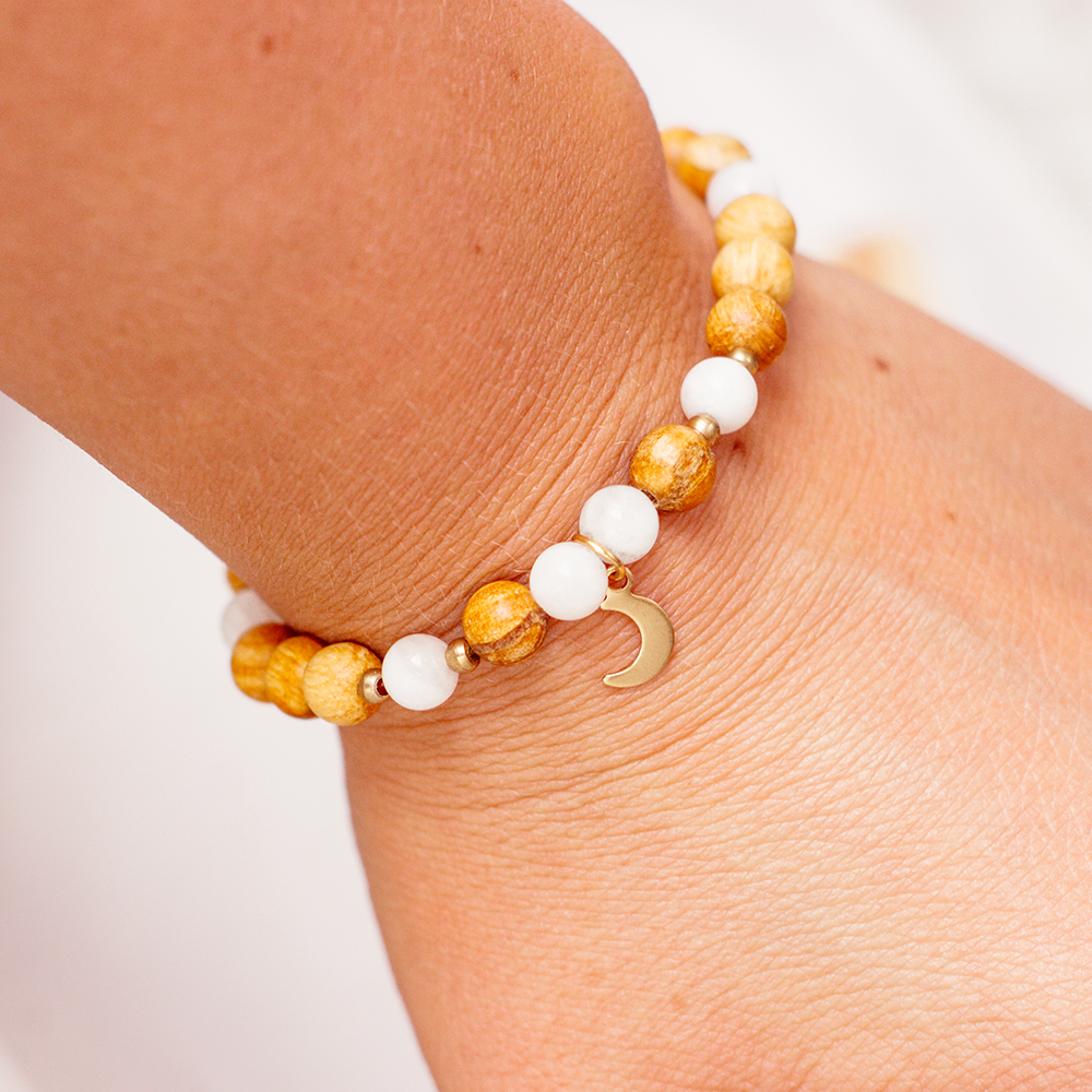 Palo Santo Armband - Mondstein | Mond – Bild 3