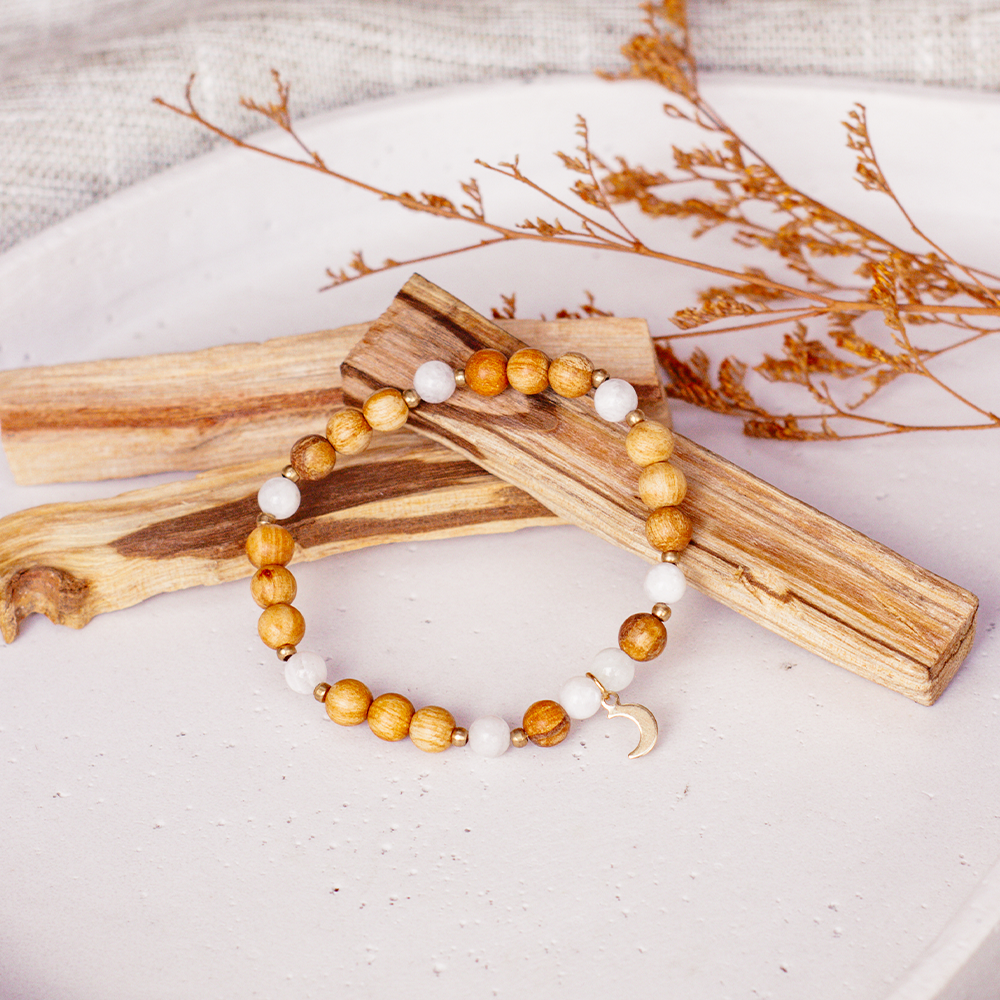 Palo Santo Armband - Mondstein | Mond – Bild 2