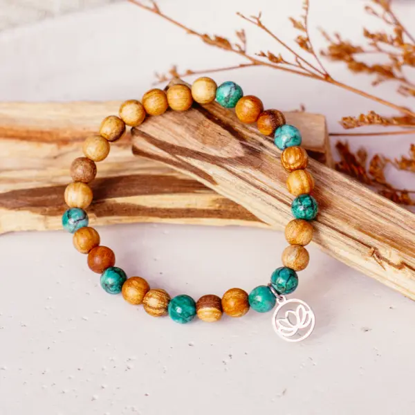 Palo Santo Armband - Türkis |  Lotusblüte