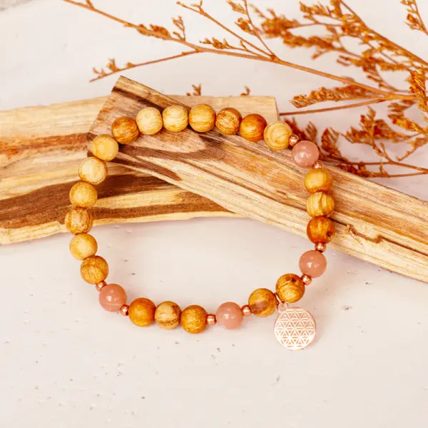 Palo Santo Armband - Sonnenstein | Blume des Lebens