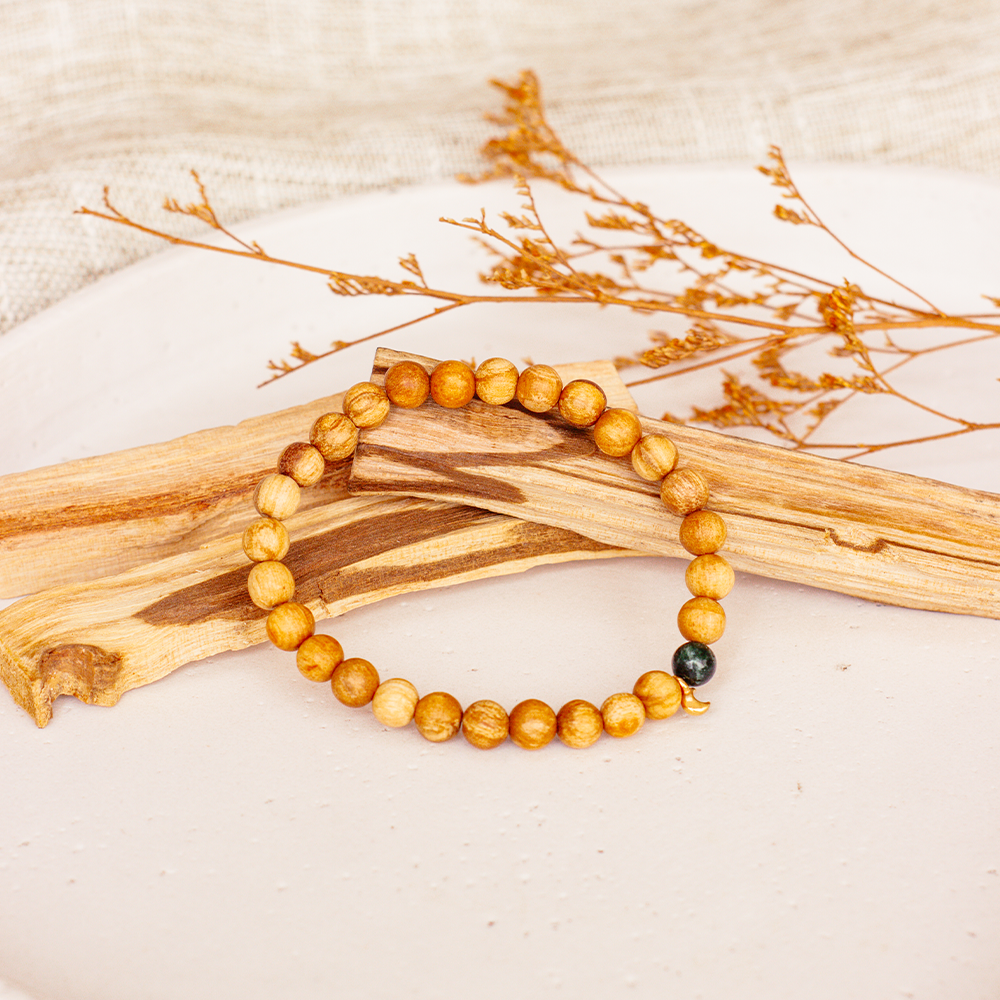 Palo Santo Armband - Smaragd | Mini Mond – Bild 2