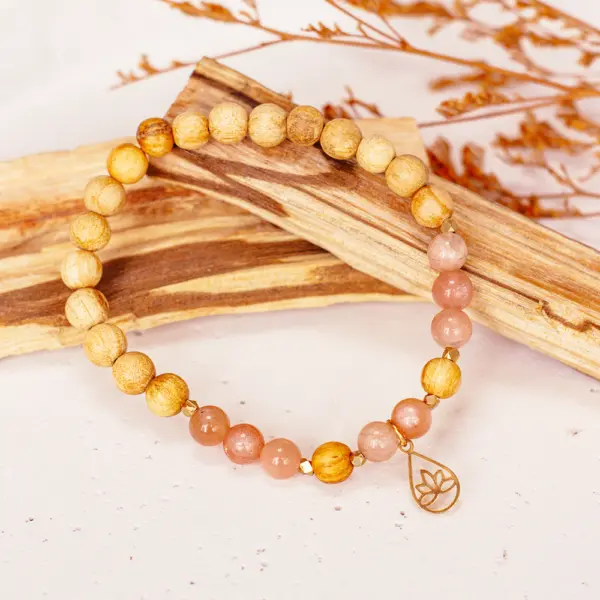 Palo Santo Armband - Sonnenstein |  Lotusblüte