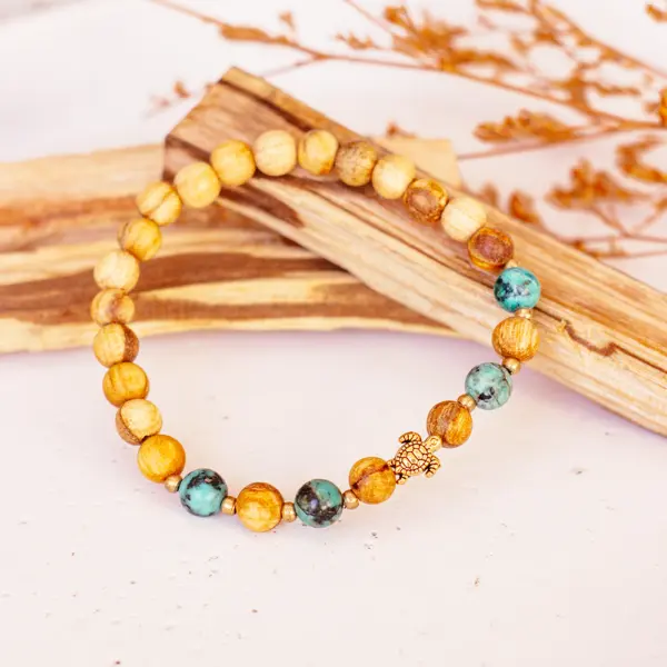 Palo Santo Armband - Türkis |  Schildkröte